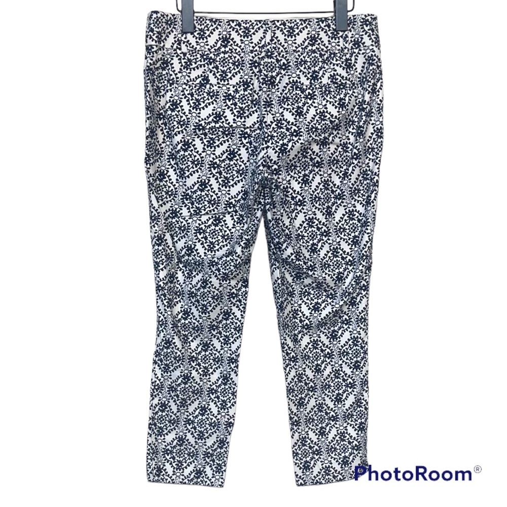 LOFT Marisa Mosaic Riviera Pant Size 4 Black/Ivory Crop - Picture 3 of 7